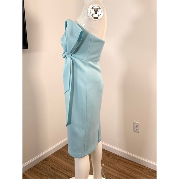 Badgley Mischka Womens Strapless Bow Embellished Midi Dress Azure Size 4 - Picture 5 of 10